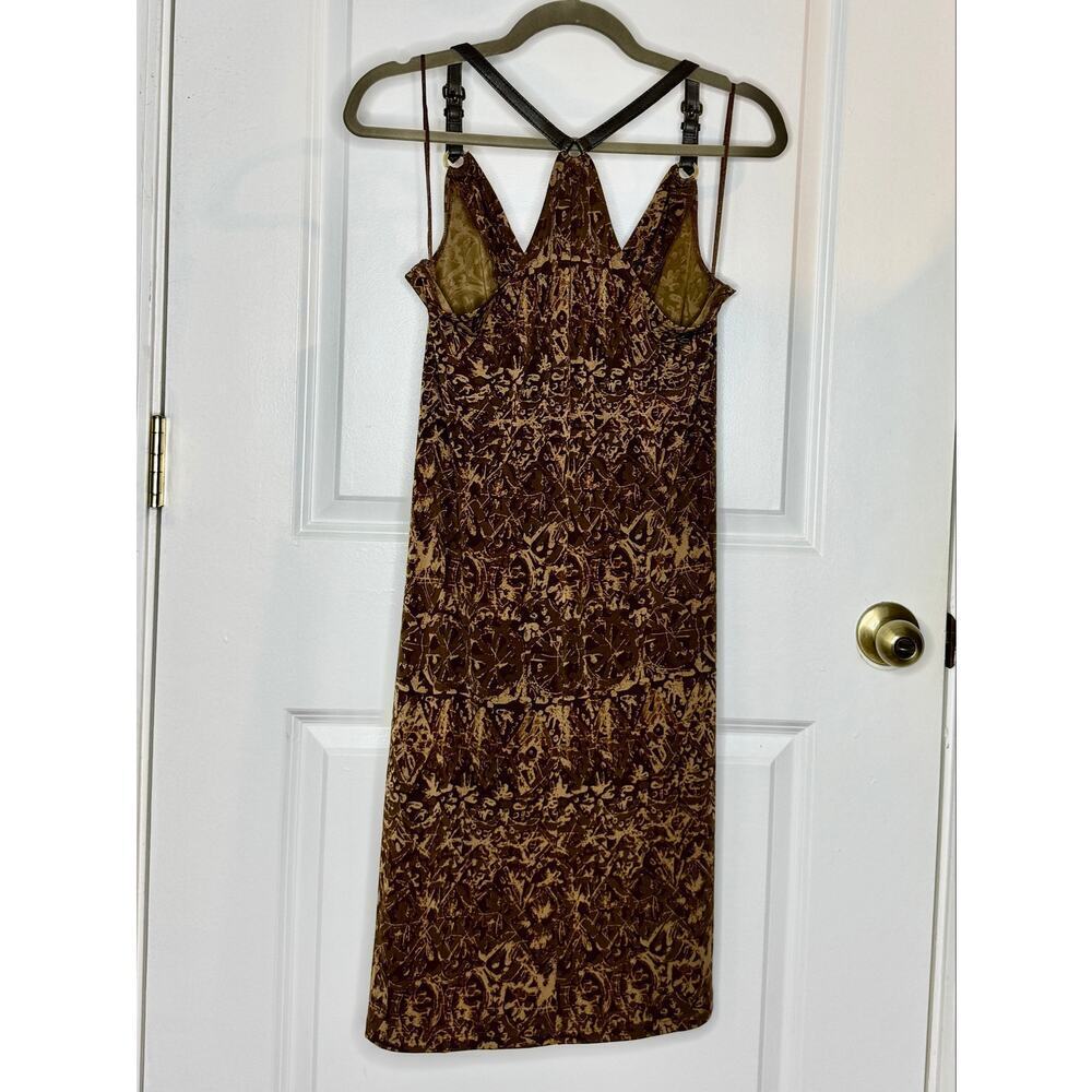 Michael Kors adjustable leather buckle straps draped neckline Fair condition - Picture 2 of 8